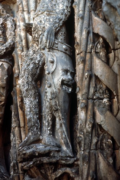 Detail of the Entrance Facade Showing a Knight